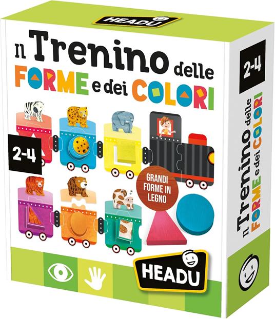 HEADU - Trenino delle Forme e dei Colori - Associa, Incastra e Gioca! - Un Gioco Educativo per Bambini dai 2 ai 4 anni