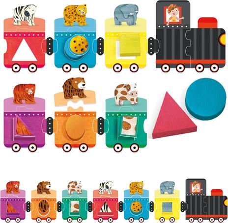 HEADU - Trenino delle Forme e dei Colori - Associa, Incastra e Gioca! - Un Gioco Educativo per Bambini dai 2 ai 4 anni - 2