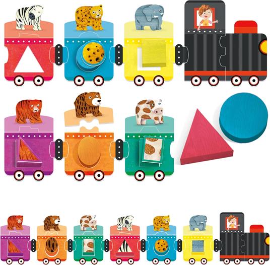 HEADU - Trenino delle Forme e dei Colori - Associa, Incastra e Gioca! - Un Gioco Educativo per Bambini dai 2 ai 4 anni - 2