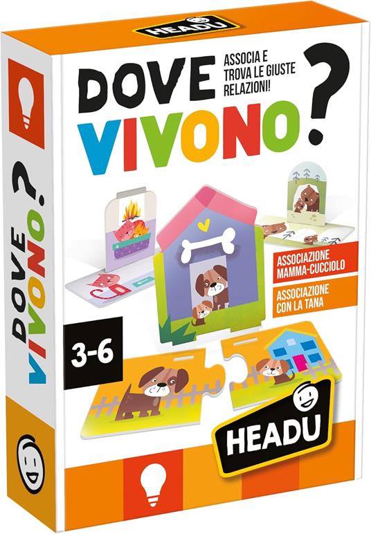 HEADU - Dove Vivono - Associa e Trova le Giuste Relazioni! - Un Gioco Educativo per Bambini dai 3 ai 6 anni