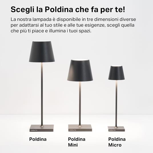 Lampada Poldina Pro Tavolo Grigio Scuro - 6