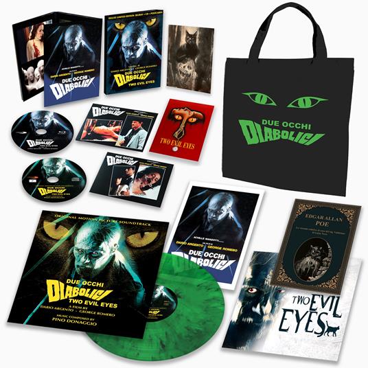 Due occhi diabolici (Ultra Limited Deluxe Bag 100 copie) (Blu-ray+CD+LP+Libro) di George Romero,Dario Argento - Blu-ray