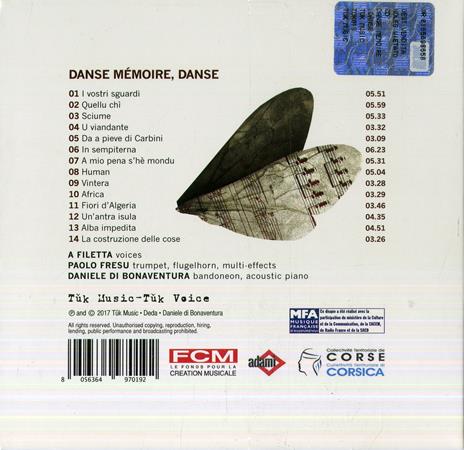 Danse mémoire, danse - CD Audio di Paolo Fresu,Daniele Di Bonaventura,A Filetta - 2