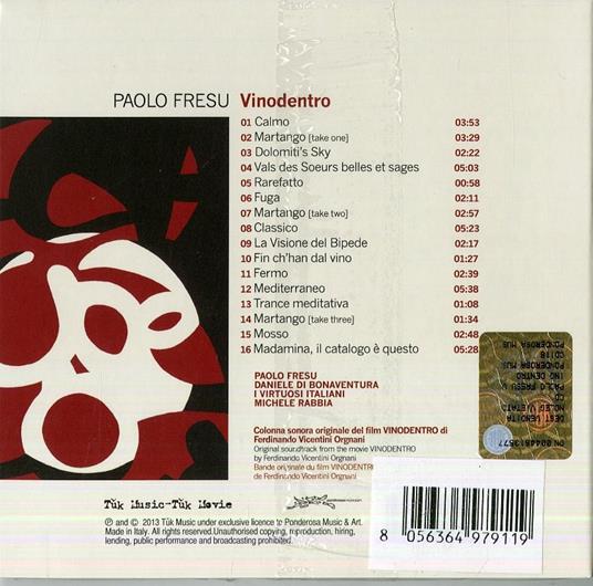 Vinodentro (Colonna sonora) - CD Audio di Paolo Fresu - 2