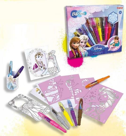 Blo Pens. Frozen. Activity Kit. 10 Penne + 6 Stencil + 3 Attivita'