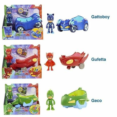 Pj Masks Super Pigiamini Personaggio 8 Cm + Veicolo - 2