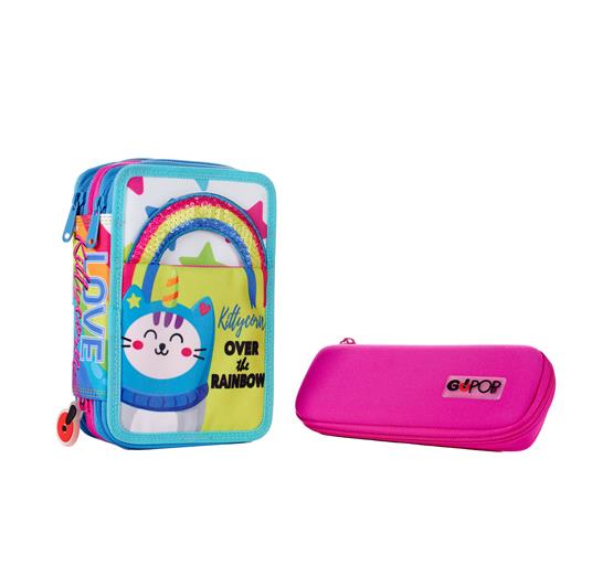 Astuccio accessoriato 3 zip  GoPOP Kittycorn. Con astuccio ovale