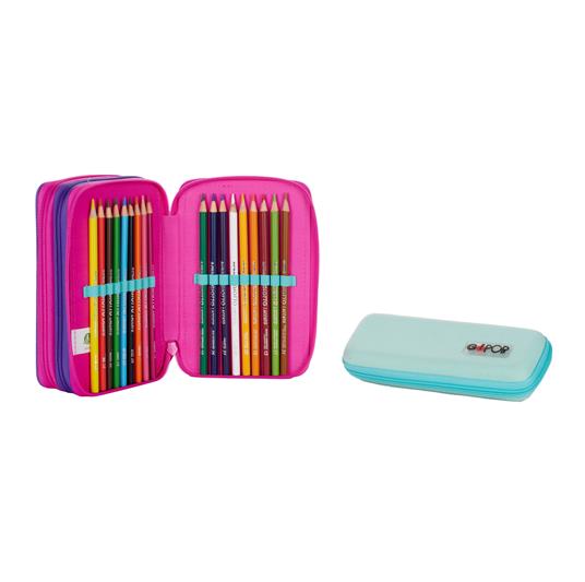 Astuccio accessoriato 3 zip  GoPOP Fashion. Con astuccio ovale - 4