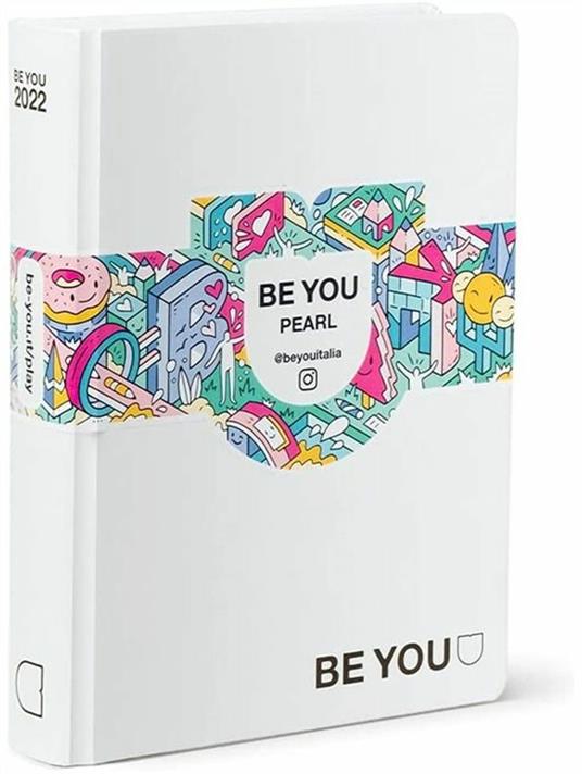 Diario BeYou 2021-2022, 12 mesi Original Standard Bianco Pearl - 19x14 cm