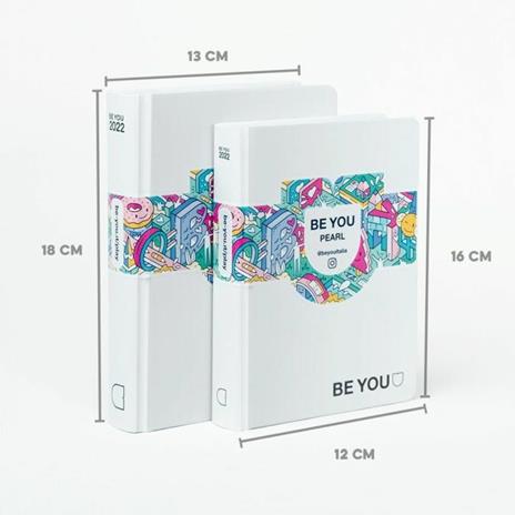 Diario BeYou 2021-2022, 12 mesi Original Standard Bianco Pearl - 19x14 cm - 3