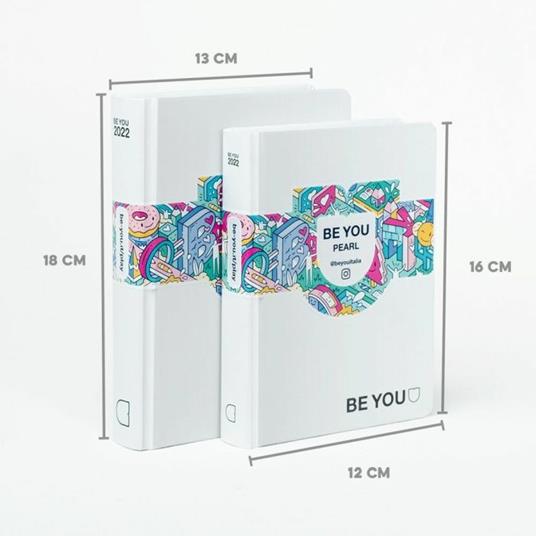 Diario BeYou 2021-2022, 12 mesi Original Standard Bianco Pearl - 19x14 cm - 3