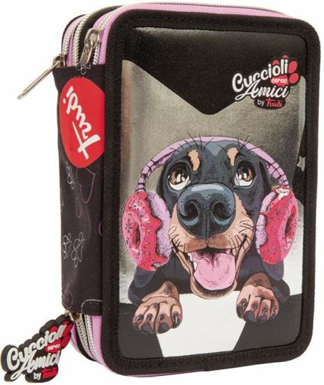 Astuccio accessoritato 3 zip Trudy Cuccioli Cerca Amici Assortito - 13x20x7 cm - 10