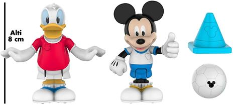 Topolino - Coppia di Mini Personaggi, Topolino e Paperino Calciatori 8cm, articolati con 4 punti di articolazione, collezionali tutti, per bambini a partire dai 3 anni, MCC04210, Giochi Preziosi - 3