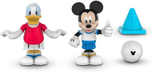 Topolino - Coppia di Mini Personaggi, Topolino e Paperino Calciatori 8cm, articolati con 4 punti di articolazione, collezionali tutti, per bambini a partire dai 3 anni, MCC04210, Giochi Preziosi - 4