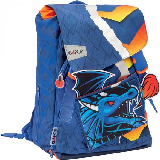 GoPop 22 Zaino Estensibile con patella Dragon, Assortito - 45 x 31 x 7 cm