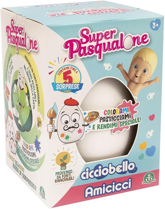 Giochi Preziosi Pasqualone - Amicicci Contenitore a Forma di Uovo, Ricco di Sorprese del Mondo dei Amicicci, con Eco Guscio Proveniente da Risorse Rinnovabili, per Bambine dai 3 Anni,, P0800000 - 2