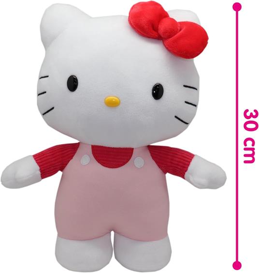 Hello Kitty Peluche Cm 30 Salopette Rosa - 6