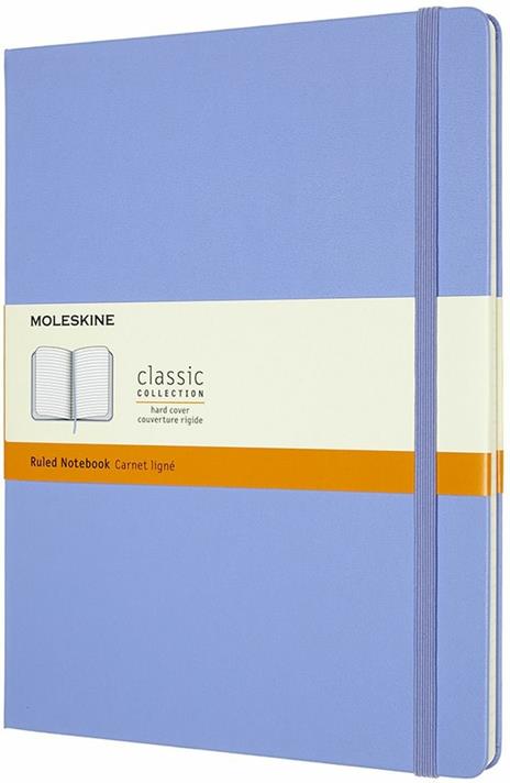 Taccuino Moleskine a righe X-Large copertina rigida Hydrangea. Blu