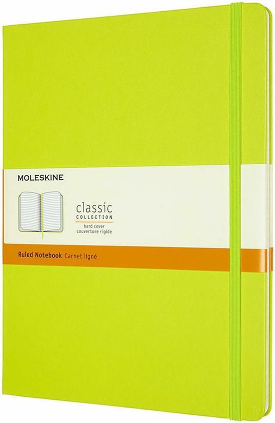 Taccuino Moleskine a righe X-Large copertina rigida Lemon. Verde