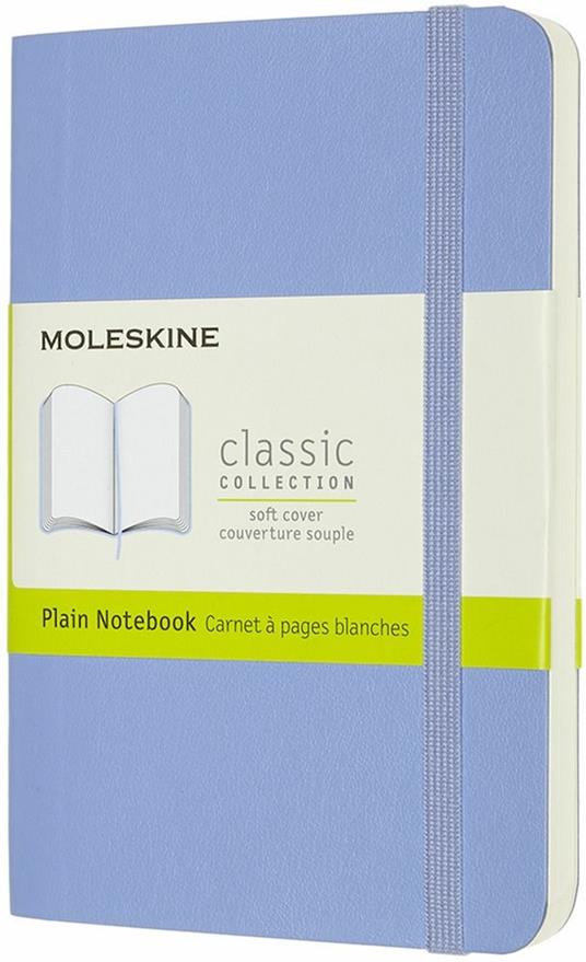 Taccuino Moleskine a pagine bianche Pocket copertina morbida Hydrangea. Blu