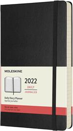 Agenda giornaliera Moleskine 2022, 12 mesi, Large, copertina rigida - Nero