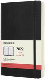 Agenda giornaliera Moleskine 2022, 12 mesi, Large, copertina morbida - Nero