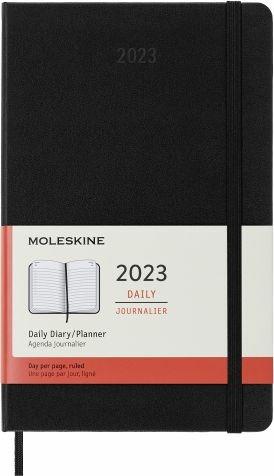 Agenda giornaliera Moleskine 2023, 12 mesi, Large, copertina rigida, Nero - 13 x 21 cm - 8