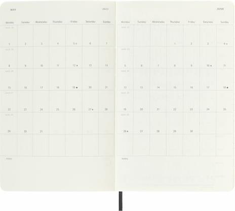 Agenda giornaliera Moleskine 2023, 12 mesi, Large, copertina morbida, Nero - 13 x 21 cm - 4