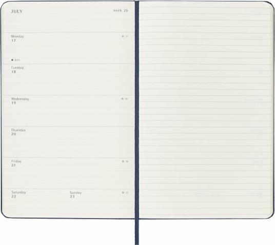 Agenda settimanale Moleskine 2023, 12 mesi con spazio per note, Large, copertina rigida, Blu zaffiro - 13 x 21 cm - 3