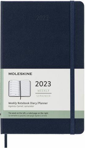 Agenda settimanale Moleskine 2023, 12 mesi con spazio per note, Large, copertina rigida, Blu zaffiro - 13 x 21 cm - 8