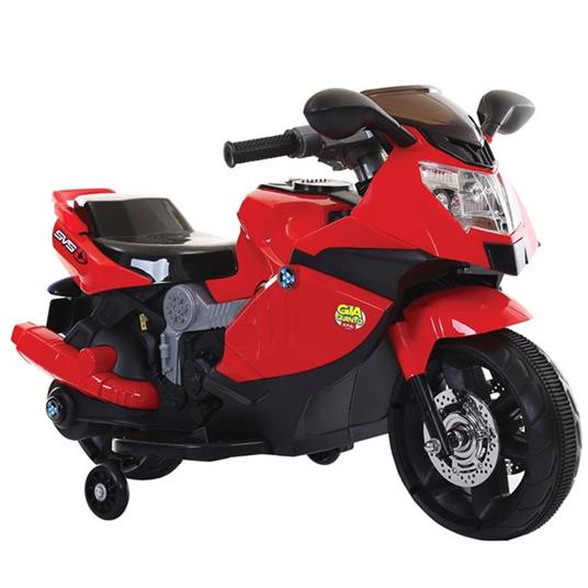 Moto Elettrica Per Bambini Corsa Sportiva Rossa Con Suoni E Led, Ing. Mp3 E Usb Gqn