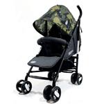 Passeggini leggeri 4 ruote per bambini richiudibile a ombrello, passeggino leggero da viaggio per bambino colore verde militare e grigio. Carrozzina neonato completa di borsa