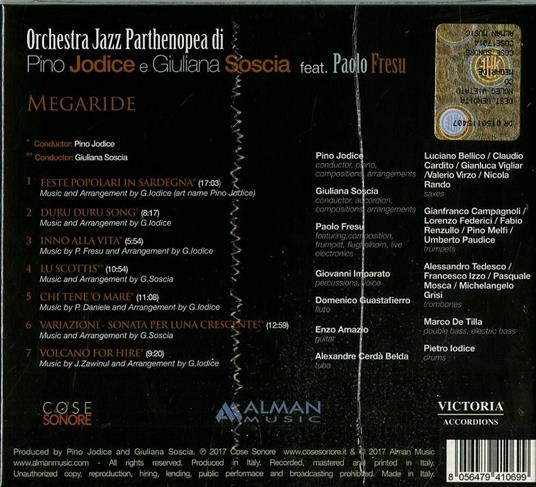 Megaride (Feat Paolo Fresu) - CD Audio di Orchestra Jazz Parthenopea - 2