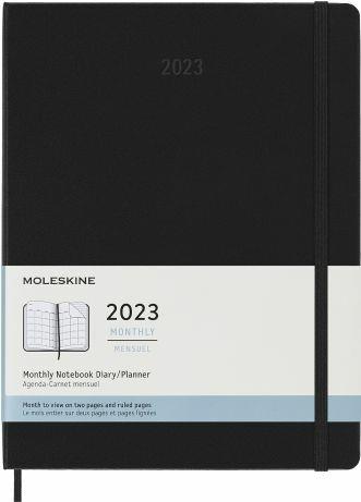 Agenda mensile Moleskine 2023, 12 mesi, XL, Nero - 19 x 25 cm - 8