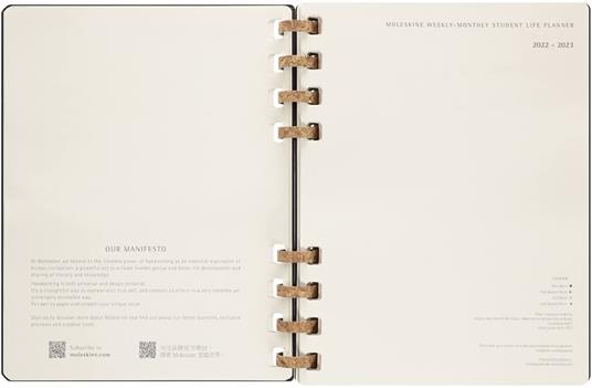 Agenda accademica spiralata Moleskine 2022-2023, 12 mesi, XL, Remake Midnight - 20,4 x 25,2 cm - 5