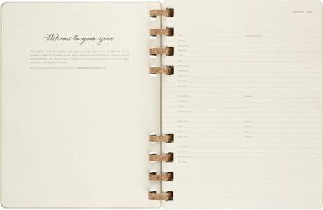 Agenda accademica spiralata Moleskine 2022-2023, 12 mesi, XL, Crush Kiwi - 20,4 x 25,2 cm - 5