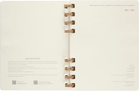 Agenda accademica spiralata Moleskine 2022-2023, 12 mesi, XL, Remake Oyster - 20,4 x 25,2 cm - 4