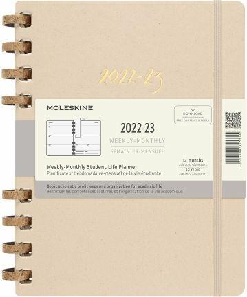 Agenda accademica spiralata Moleskine 2022-2023, 12 mesi, XL, Remake Sand - 20,4 x 25,2 cm