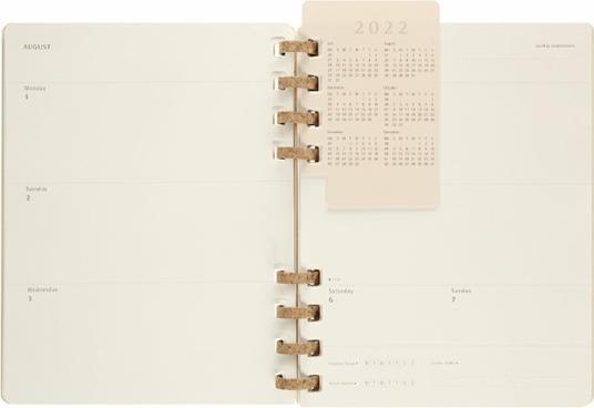 Agenda accademica spiralata Moleskine 2022-2023, 12 mesi, XL, Remake Sand - 20,4 x 25,2 cm - 11