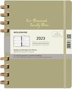 Agenda spiralata Moleskine 2023, 12 mesi, XL, Crush Olive - 20,4 x 25,2 cm