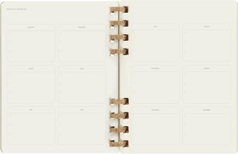 Agenda spiralata Moleskine 2023, 12 mesi, XL, Crush Olive - 20,4 x 25,2 cm - 7