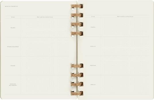 Agenda spiralata Moleskine 2023, 12 mesi, XL, Crush Olive - 20,4 x 25,2 cm - 8