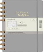 Agenda spiralata Moleskine 2023, 12 mesi, XXL, Remake Smoke - 23,5 x 28,14 cm