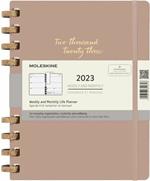 Agenda spiralata Moleskine 2023, 12 mesi, XL, Crush Almond - 20,4 x 25,2 cm