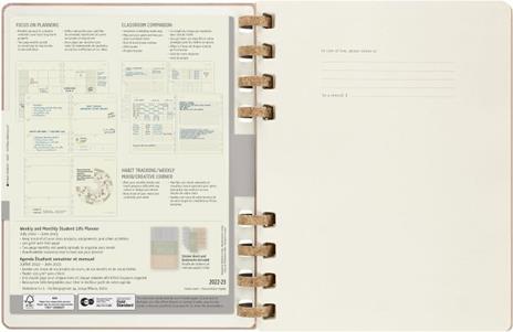 Agenda spiralata Moleskine 2023, 12 mesi, XL, Crush Almond - 20,4 x 25,2 cm - 3