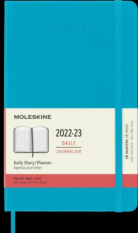 Agenda giornaliera Moleskine 2022-2023, 18 mesi, Large, copertina rigida -  Blu zaffiro - Moleskine - Cartoleria e scuola