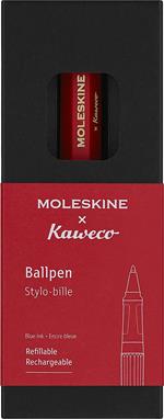 Moleskine x Kaweco, Penna a Sfera Ricaricabile Ricaricabile con 1,0 mm di Inchiostro Blu Incluso, Colore Rosso