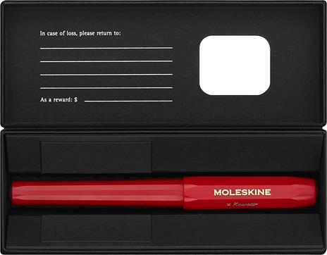 Moleskine x Kaweko, Penna Stilografica in Plastica ABS, M Placcato in Oro Cartuccia d'Inchiostro Blu Inclusa, Colore Rosso - 6