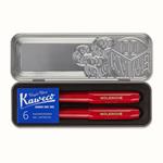 Moleskine x Kaweco. Set penna stilografica e penna a sfera, rosso, pennino medio