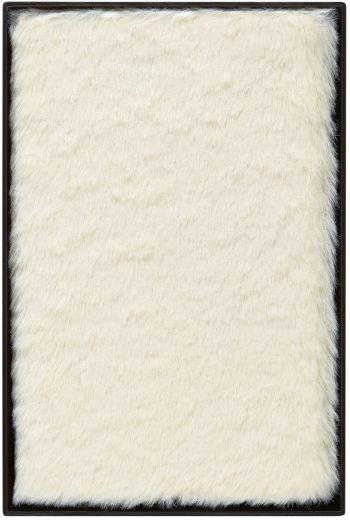 Taccuino Soft. Finta pelliccia color bianco crema, large, a righe